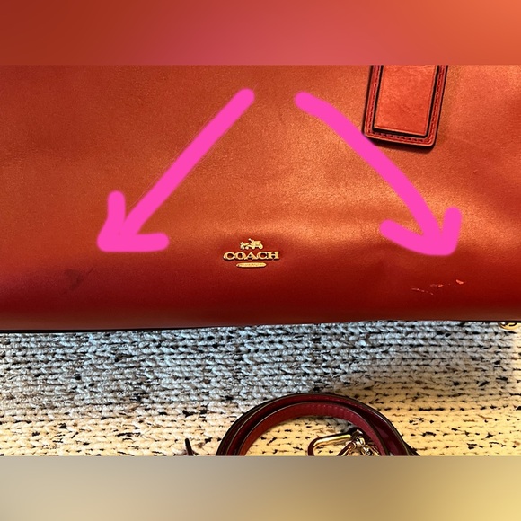 COACH Coach Gramercy Satchel Tophandle Leather Handbag Red GUC Style 33549 - Picture 16 of 16